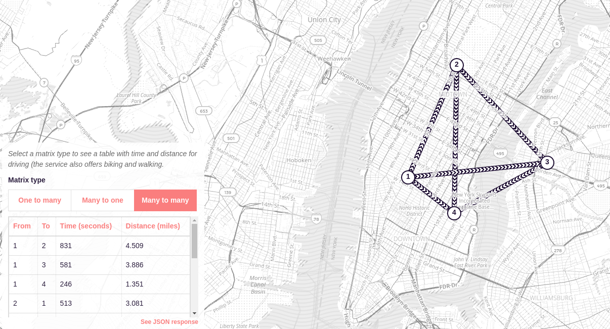 Matrix many-to-many example