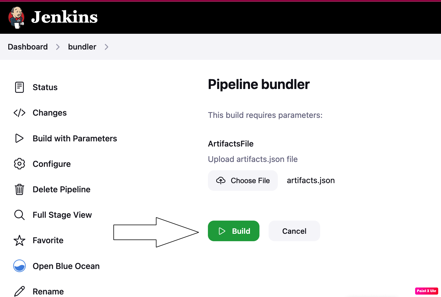 Bundler build button