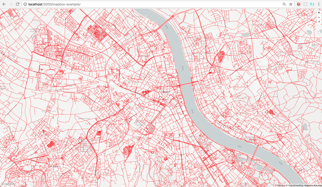 Roads Map with roads loaded